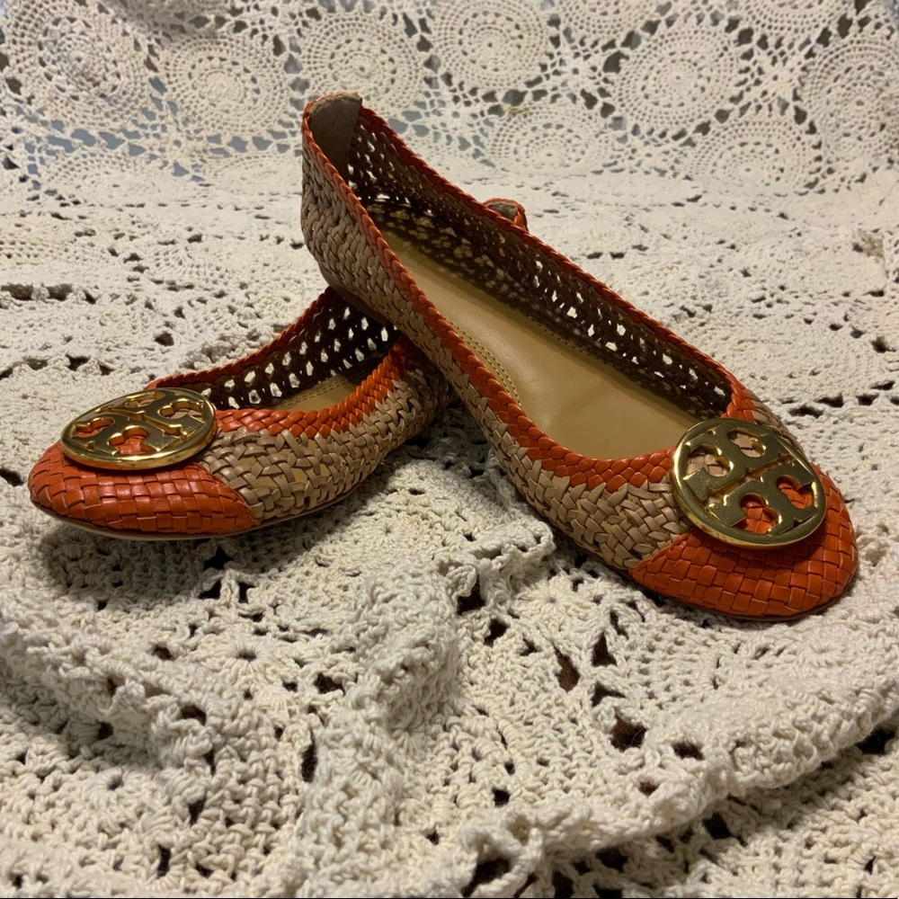 Tory Burch Women’s Leather Woven Flats size 6 1/2